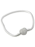 Pulsera flexible de acero inoxidable con corazón