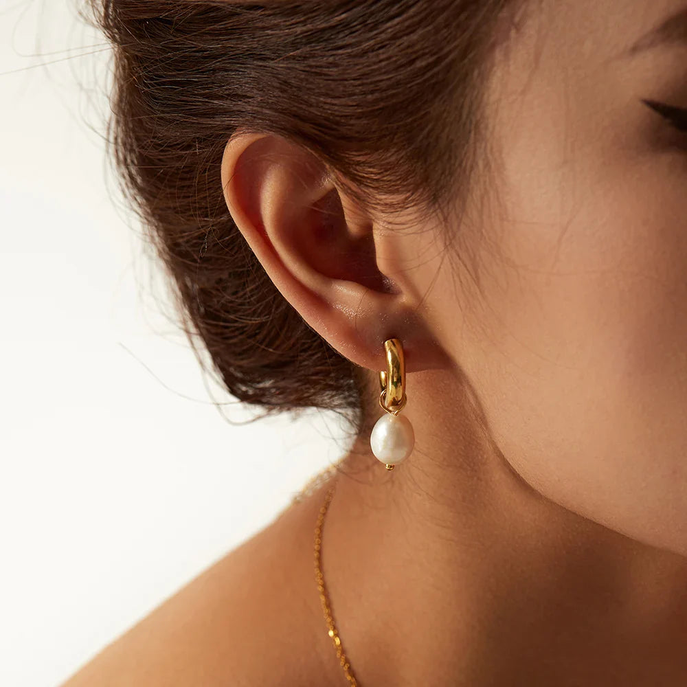 Pendientes Perla Dourée | Perla de agua dulce
